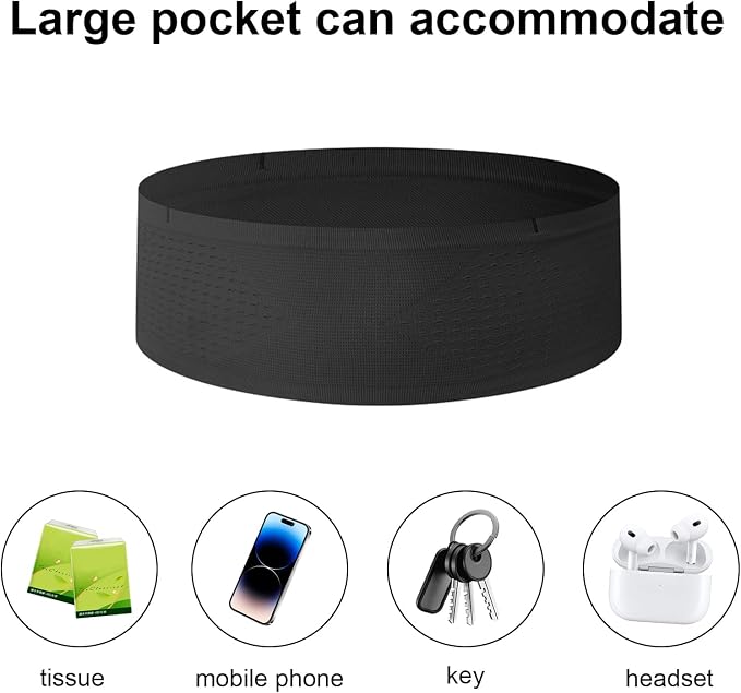 Running Belts, Slim Fanny Pack and Moisture Wicking Waist Pack, Travel Money Belt With 4 Security Pocket, for Storage Phone, Passport Holder, Running Walking Accessories for Women