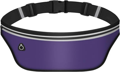 UltraSlim Fanny Packs for Women Men Slim Running Belt Waist Pack Runners Bag Waterproof Money Belt (Purple)