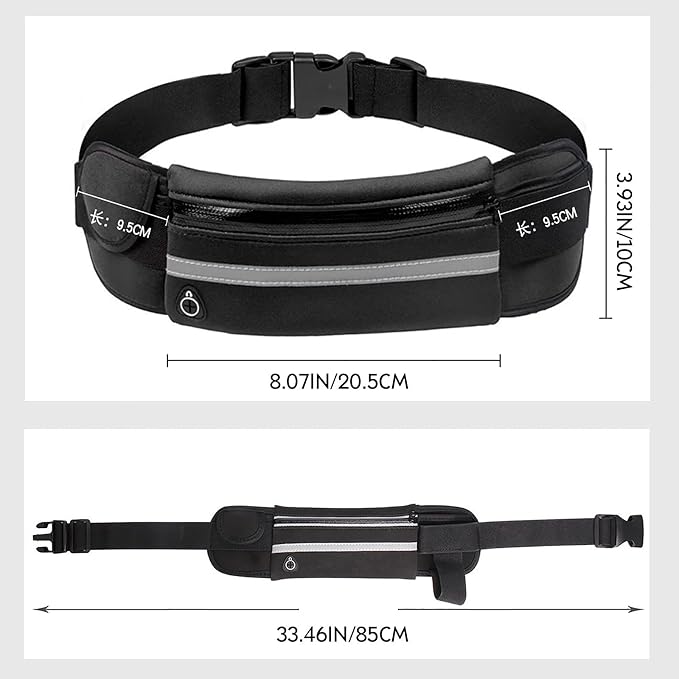Slim Running Belts for Women, Waterproof Fanny Pack for Men,Phone Holder for Running,Reflective Waist Bag for Women,Runners Belt Pouch,Money Belt,Waist Pack for Running Travel Camping Workout