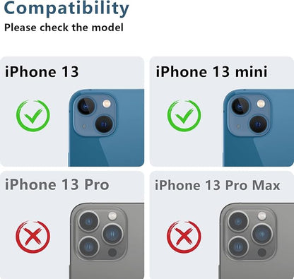 AFARER [2 Pack Camera Lens Protector for iPhone 13/13 Mini,Ultra HD Metal Tempered Glass Camera Cover,9H Hardness,Anti-Scratch for 13Mini(Silver)