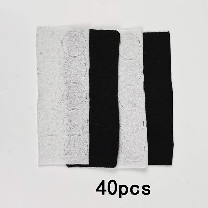 Undercover with 40 Stickies and 40 Fabric Discs for Hiding Lavalier Microphones and Reduce Wind Noise, 20 of Each Black/White