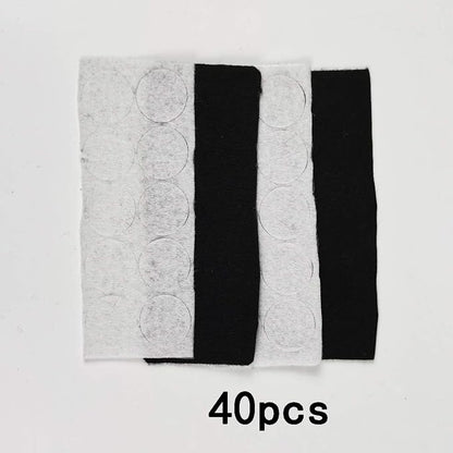 Undercover with 40 Stickies and 40 Fabric Discs for Hiding Lavalier Microphones and Reduce Wind Noise, 20 of Each Black/White