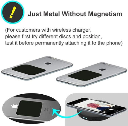Great 1 Universal Metal Plates with 3M Adhesive for All Magnetic Car Mounts, Cell Phone, Tablet Holder, Cradle-Less, Air Vent Mount, 6 Rectangular, 6 Round, Black (Not a Magnet)