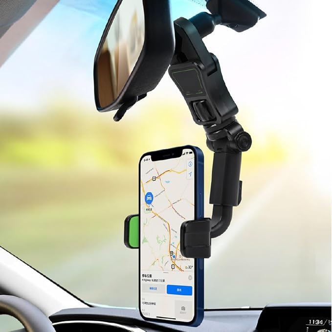 Phone Holder Rear View Mount Adjustable Phone Holder Auto Rear Headrest Mount Bracket Retractable Phone Accessories