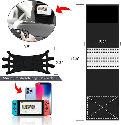 Phone Holder Car, Truck Tablet Headrest Mount, Universal Car iPad Holder with Silicone Net for All Kindle Fire, iPhone and Tablet with - Black (Small Silicone Net (3.5''-7.5''))