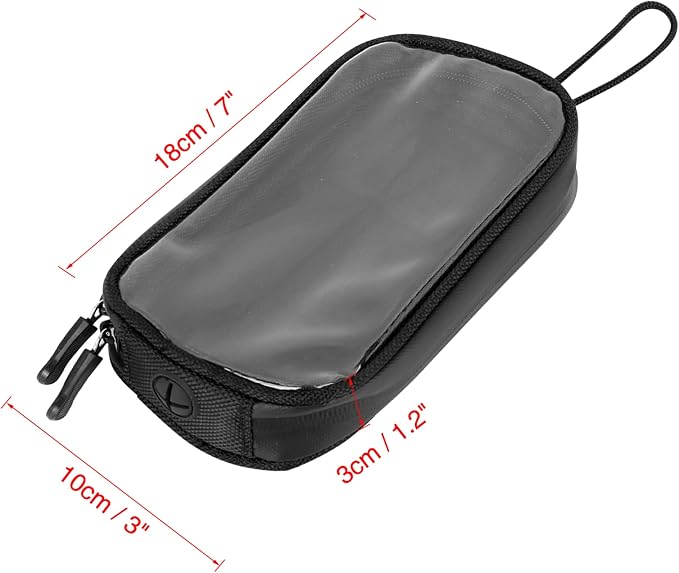 X AUTOHAUX Universal 7 Inch Magnetic Tank Bag Phone Holder Case Saddlebag Faux Leather Waterproof for Motorbike