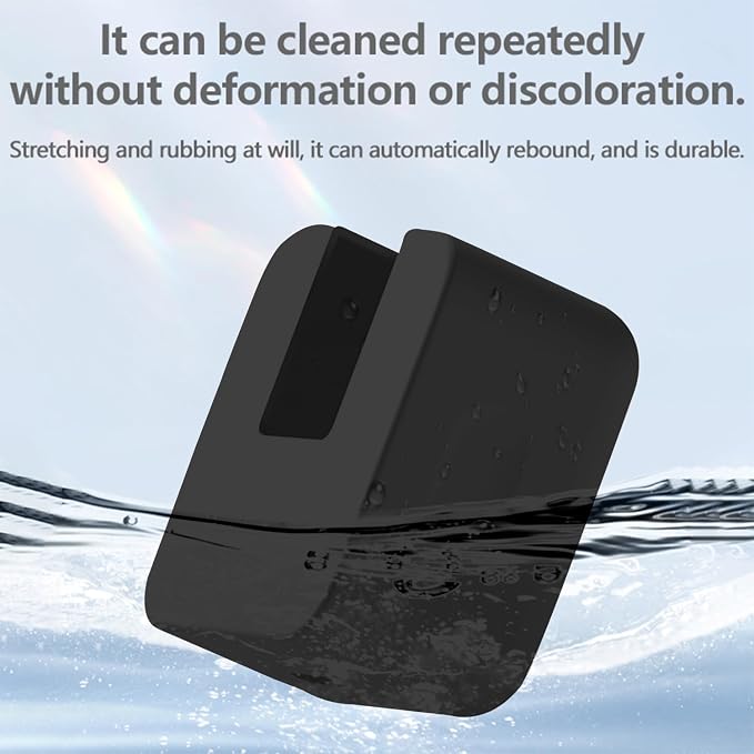 40W Dynamic (up to 60W) Soft Silicone Charger Protector Case for MacBook Air 13 13.6 15 inch M4 M3 M2 M1 Chip 2025-2018 Release, 40W Dynamic Power Adapter Sleeve Cover for iPhone 17/16 Pro/Max, Black