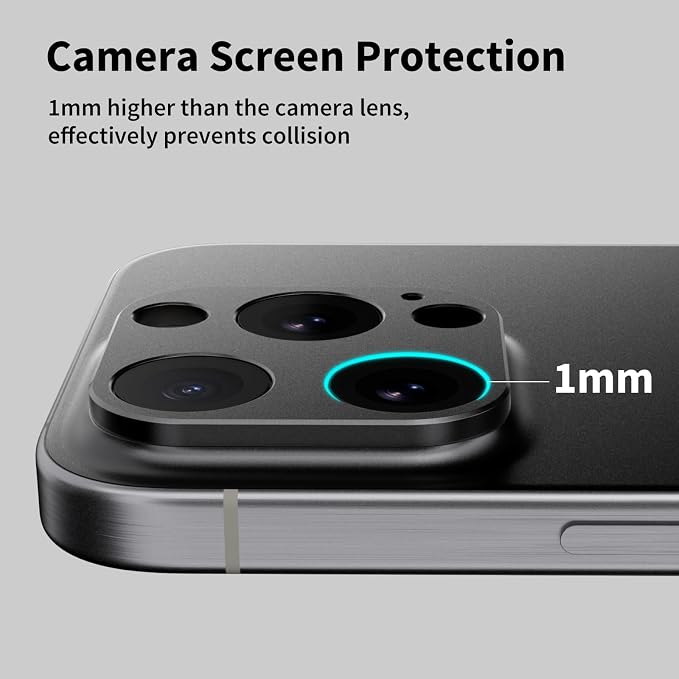 SWITCHEASY LenShield Aluminum Alloy Camera Lens Protector for 2024 iPhone 16 6.3" Pro, 16 6.9" Pro Max - Titanium Black