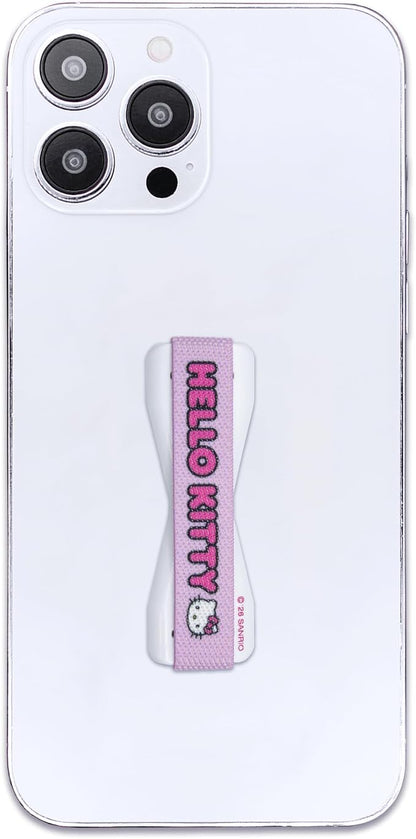 Hello Kitty® Logo - LOVEHANDLE Universal Phone Grip for Smartphones & Mini Tablets - Phone Holder for Hand - Wireless Charging Compatible - Made in The USA