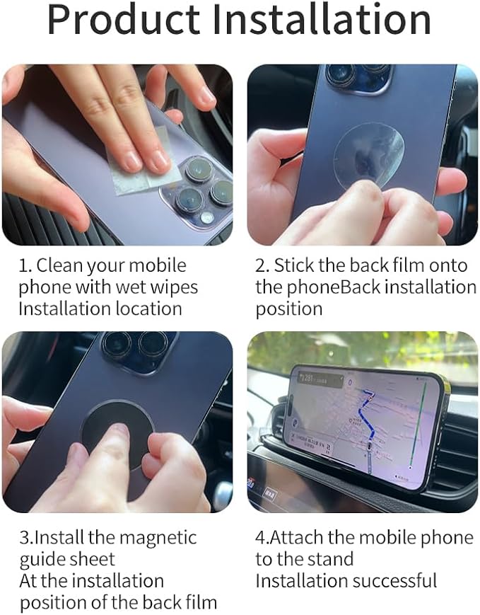Magnetic Phone Holder for car【2 Packs 】【Strong Magnet】phone holders for your car phone holder Mount for Car【4 Metal Plate】Universal Airvent cell phone car mount for iphone Samsung car accessories