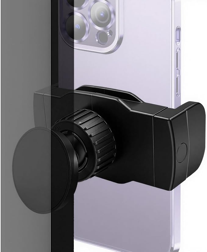 Gym Phone Holder 360 Rotation Golf Cart Phone Mount Magnet Phone Holder for Gym Fit 4.7-7 Inch Smartphone Gym Accessories for Women Men (Curved clamp Head Single Magnetic Suction Type)
