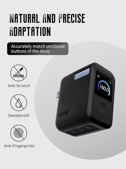 Case for Anker Prime 160W 3-Port Compact USB-C GaN Charger (Model: A2687), Kids-Friendly Soft Silicone Protective Cover, Shockproof, Waterproof (Black)