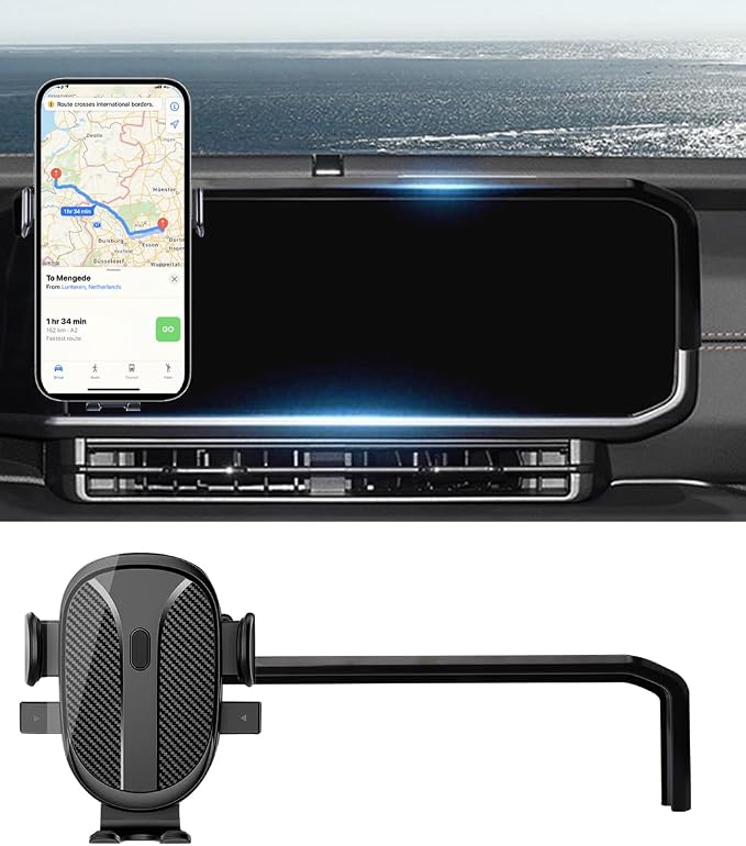 Car Phone Holder for Jeep Wrangler Accessories 2024 2025 Dash Mount Cell Phone Holder for Most Smartphones Auto Interior Accessories Hands-Free 360 Degree Rotation