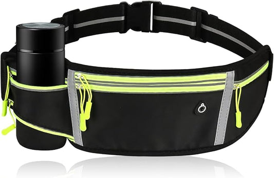 Slim Running Belt Fanny Pack for Men Women, Waist Bag, Large Capacity, Ultra-Thin Design, Waterproof, Runners Pouch Waist Pack, Phone Holder for Running Sports Walking Traveling