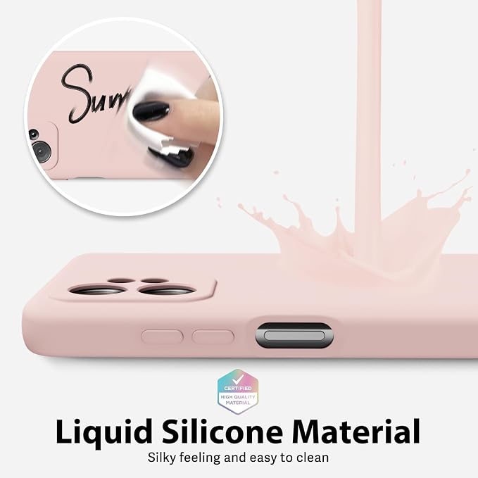 oakxco for Motorola Moto G Power 5G 2023 Phone Case Liquid Silicone, Thin Slim Soft Rubber Gel TPU Plain Simple Cover for Women Girl Cute, Matte Solid Color, Pink Sand