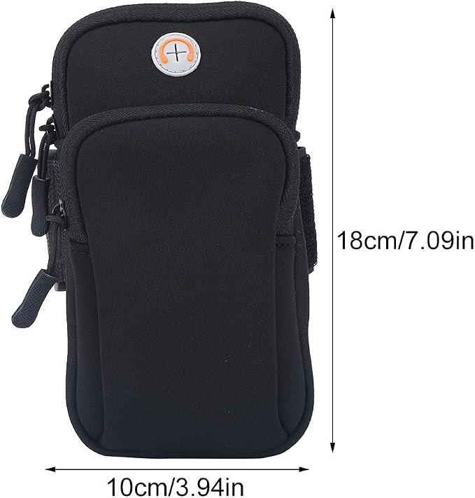 VGEBY Arm Pouch Outdoor Sport Running Jogging Exercise Armband Bag Wrist Pouch Phone Case Bag(Black) Sports Bag Supplies Phone Holder for Running Wrist Pouch Arm Phone Case