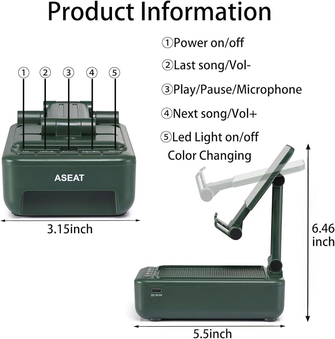 Gifts for Men Him, Cell Phone Stand with Bluetooth Speaker&Led Color Changing Light, Unique Gifts for Women Dad Her Husband, Birthday Gifts for Men