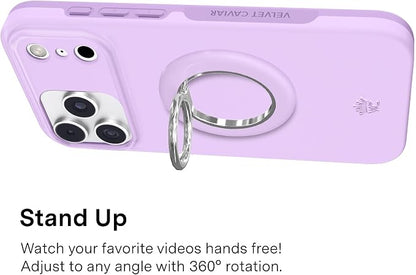 VELVET CAVIAR Compatible with MagSafe Phone Grip 2.0 | Cute Magnetic Ring Holder | Finger Loop Kickstand | Pop On Accessory for iPhone 17, 16, 15, 14, 13, 12 | Lilac Gellato