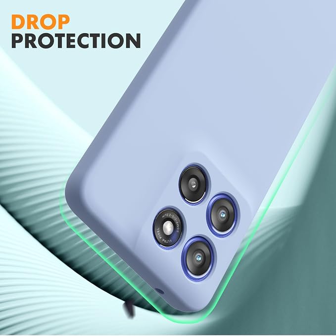 Case for Motorola Moto G Stylus 5G 2025, 2 Pack Tempered Glass Screen Protectors, Soft TPU Liquid Silicone Shockproof Gel Case-Lavender