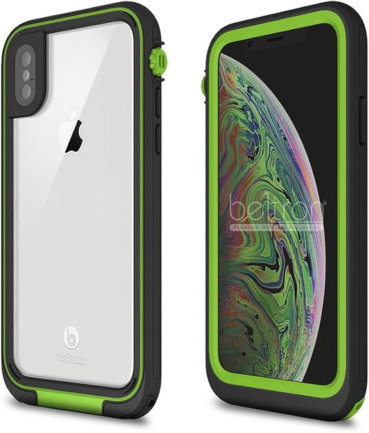 BELTRON Waterproof case for iPhone X/XS, Shock & Drop Proof, Dirt Proof, Heavy Duty Underwater Diving Case (IP68 Rated, MIL-STD-810G Certified) Fully Sealed w/Built-in Screen Protector (Lime)