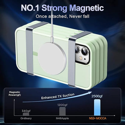 MOCCA Strong Magnetic for iPhone 12 Case/iPhone 12 Pro Case, [Compatible with Magsafe][Mil-Grade Drop Protection] Slim Shockproof Translucent Protective Phone Case for iPhone 12/12 Pro, Light Green