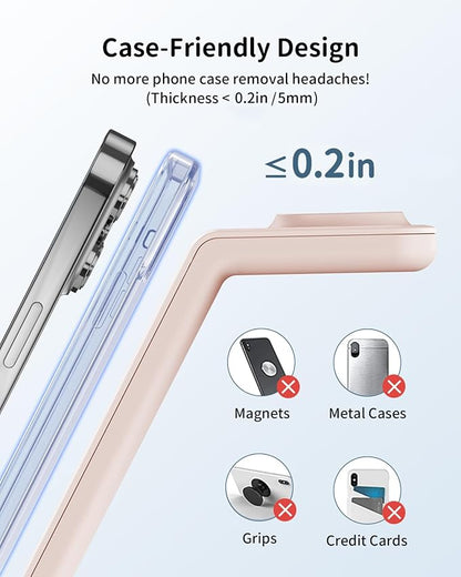 Charging Station for Apple Wireless Charger: 3 in 1 Phone Charger Stand for iPhone 17 16 15 14 13 12 11 SE X Pro Max Plus - Apple Watch Ultra 11 10 9 8 SE 7 6 5 4 3 - Air-Pods 2 3 Pro