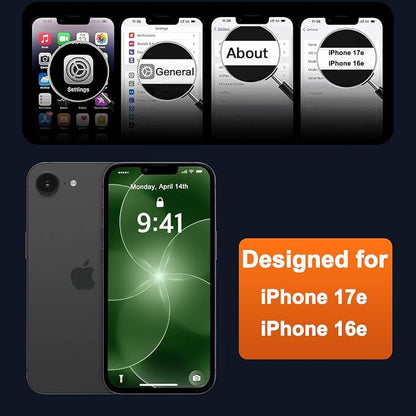 MOCCA Strong Magnetic for iPhone 17e Case/iPhone 16e Case [Compatible with Magsafe] [Full Camera Protection] Slim Translucent Matte Shockproof Phone Case for iPhone 17e / 16e 6.1", Midnight Green