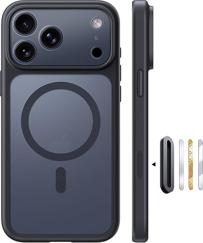 TOCOL for iPhone 17 Pro Max Case with Camera Control Capture Button, Compatible with Magsafe Charger, Built-in Magnetic Ring, Translucent Matte Phone Case for iPhone 17 ProMax 6.9 inch (Key Black)