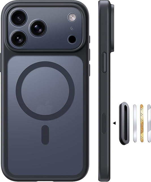 TOCOL for iPhone 17 Pro Max Case with Camera Control Capture Button, Compatible with Magsafe Charger, Built-in Magnetic Ring, Translucent Matte Phone Case for iPhone 17 ProMax 6.9 inch (Key Black)