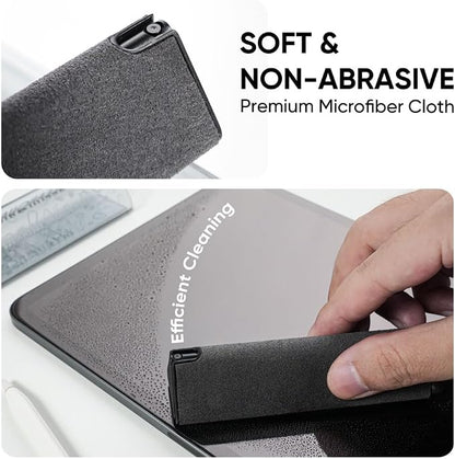 FLOLAB Clear Guard Screen Cleaner for iPhone, Mobile Phone, Laptop, Tablet, Spray and Microfiber Cloth All in one, Easy to Clean, Portable - Smokey Grey