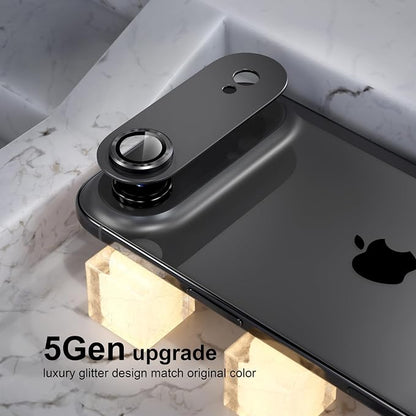 Choiche Compatible for iPhone 17 Air Camera Lens Protector, Strong Adsorption Camera Cover with 9H Tempered Glass Lens Screen Protector Metal Ring Decoration Accessories 6.5-inch (Black)