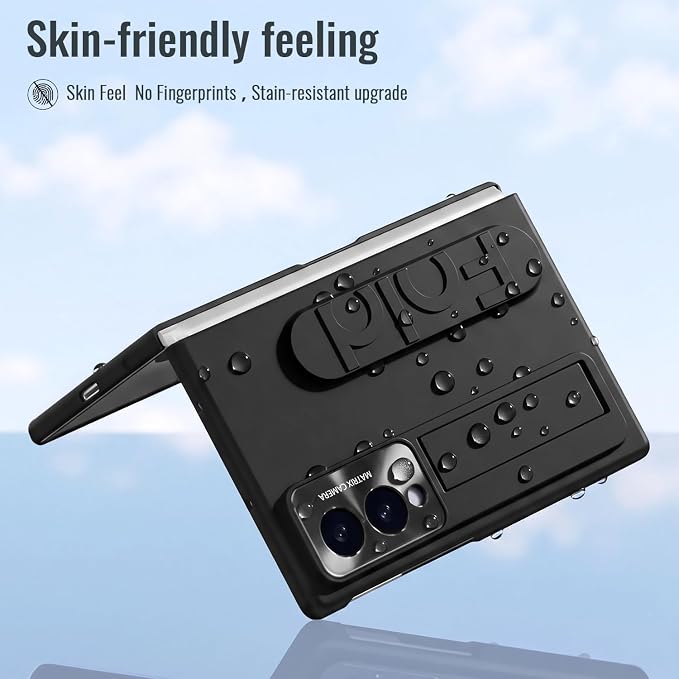 for Samsung Galaxy Z Fold 8 Case with Wristband Stand, Built-in Screen & Lens Protection Shockproof Full Body Drop Fall Protection.(Black)