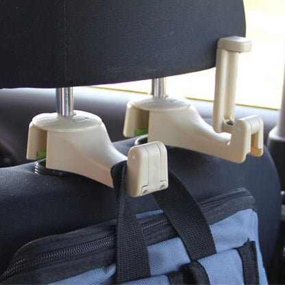 Smartphone Car Holder Universal Car Headrest Seat Back Phone Holder Bag Purse Storage Hook Hanger - Beige