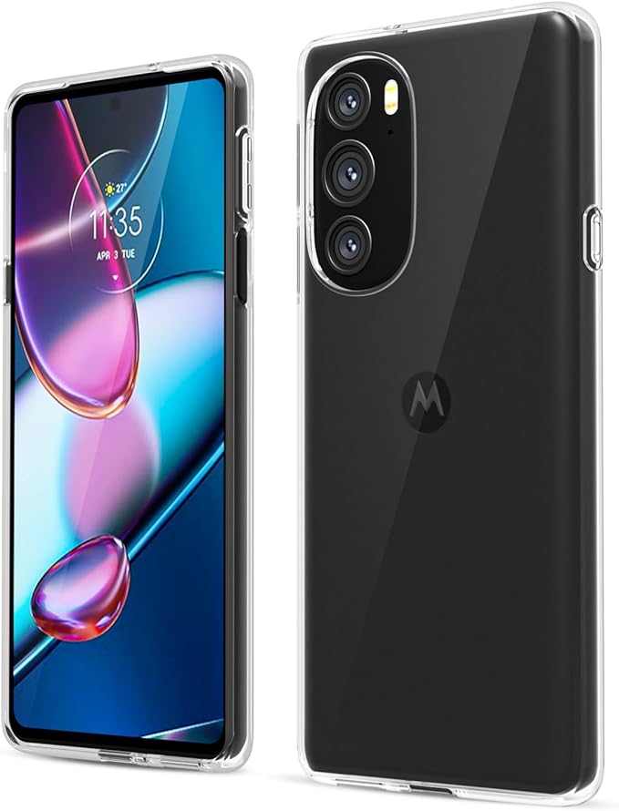 oakxco for Motorola Moto Edge Plus 2022/Edge Plus 5G UW 2022 Phone Case Liquid Silicone, Neon Bright Solid Color, Thin Slim Soft Rubber Gel Matte TPU Plain Simple Cover for Women Girl Cute, Clear