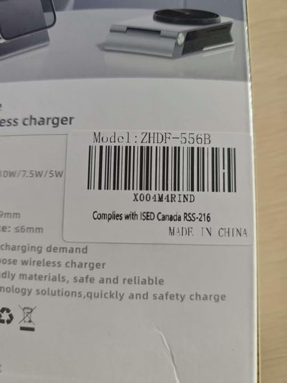 Foldable Wireless Charger 3 in 1 - Magnetic Wireless Charging Station for Apple Magsafe Charger Stand with Light,Aluminum Portable Travel Charger Dock for iPhone 17/16/15/14/13/12,Apple Watch,AirPods