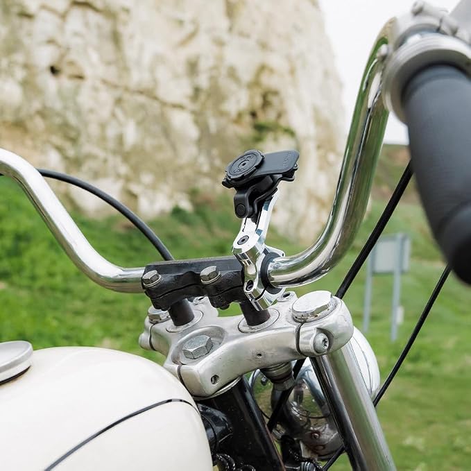 Quad Lock Handlebar Motorcycle Phone Mount PRO Chrome Kit with Vibration Dampener and MAG Universal Adaptor