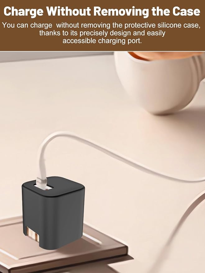 Silicone Protective Case for Anker Nano 45W USB-C Charger, Full-Body Protective Cover with Precise Cutouts, Shockproof Dustproof Charging Block Protector Sleeve & Scratch-Resistant Sleeve (Black)