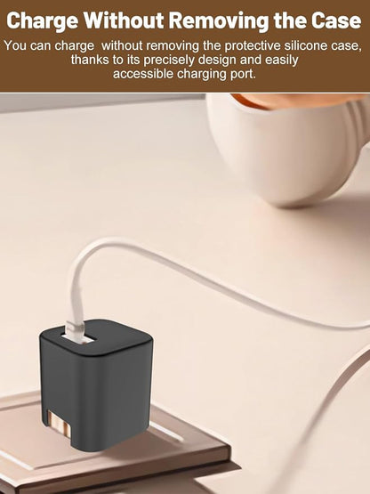 Silicone Protective Case for Anker Nano 45W USB-C Charger, Full-Body Protective Cover with Precise Cutouts, Shockproof Dustproof Charging Block Protector Sleeve & Scratch-Resistant Sleeve (Black)