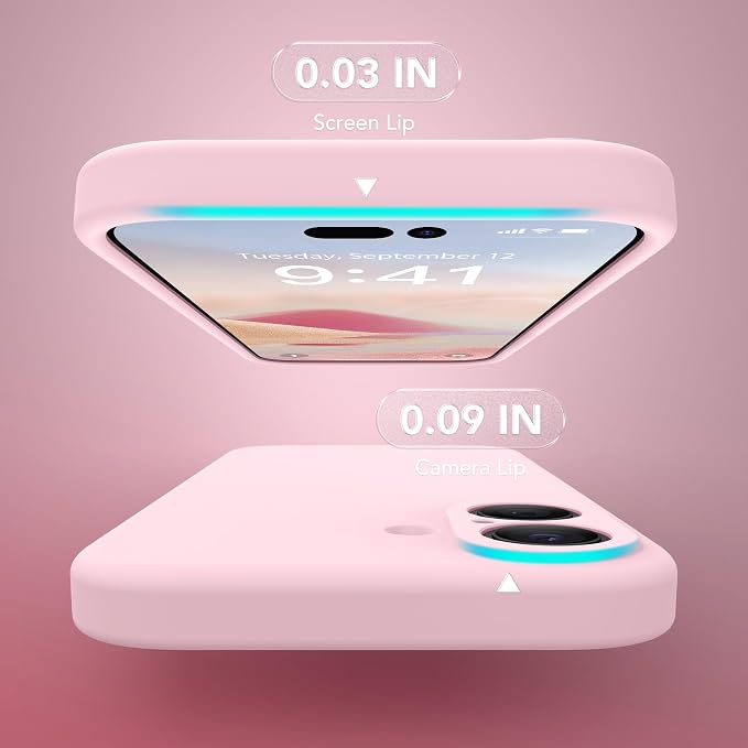 Magnetic for iPhone 17 Case, Compatible with MagSafe, [Full Camera Protection][Screen Protector] Silicone Shockproof Protective Phone Case for iPhone 17 6.3", Chalk Pink