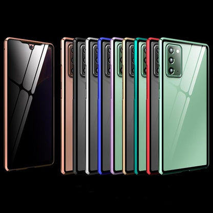for Samsung S24 Ultra Magnetic Tempered Glass Double-Sided Phone Case, Anti peep Adsorption Cover, 360 Full Body Protection Magnetic Phone Case for Samsung Note Series (S23Plus,Silver)