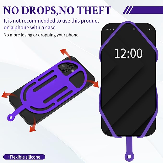 HOTEMIA Silicone Phone Lanyard Holder with Carabiner, Universal Phone Strap,Anti-Theft Phone Case with retractable tether