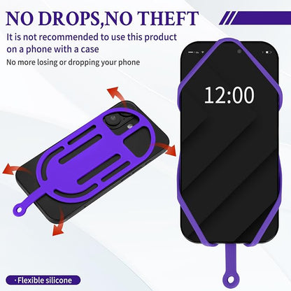 HOTEMIA Silicone Phone Lanyard Holder with Carabiner, Universal Phone Strap,Anti-Theft Phone Case with retractable tether