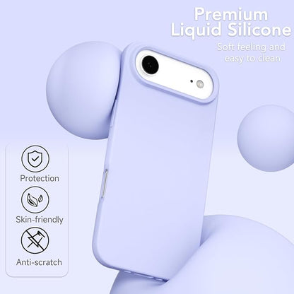 for iPhone 17 Air Case Silicone Compatible with Magsafe Case, Ultra Slim Thin Magnetic Phone Cases Mag Safe, Cute Soft Rubber Gel Matte Plain Wireless Charging Cover for Women, Purple Lavender