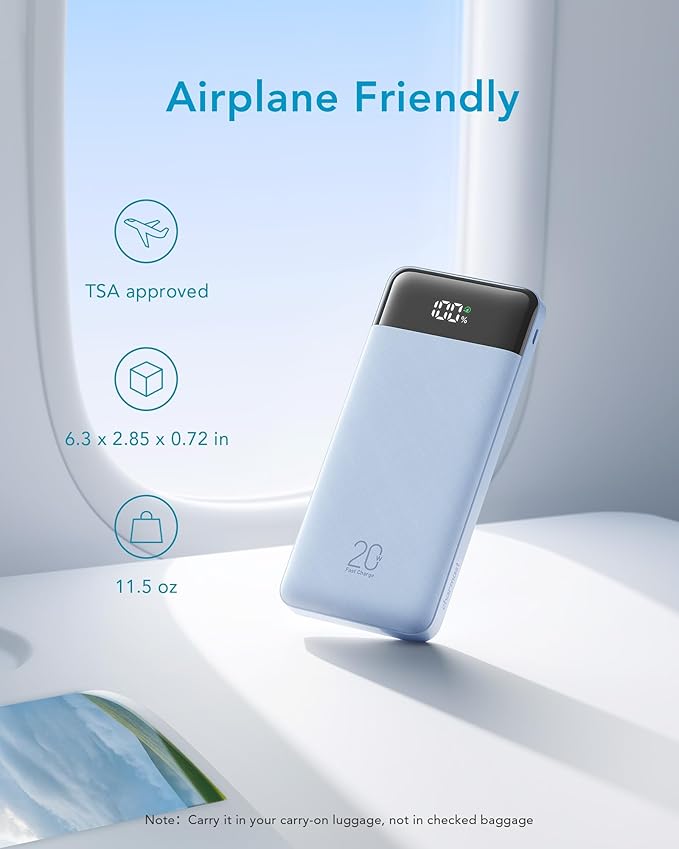 charmast 20000mAh Portable Charger with Built in Cables, 22.5W Travel Power Bank Fast Charging, USB C Cell Phone Battery Pack for iPhone 16/15/14/13/12/11 Series, iPad, Samsung, Android, Tablet