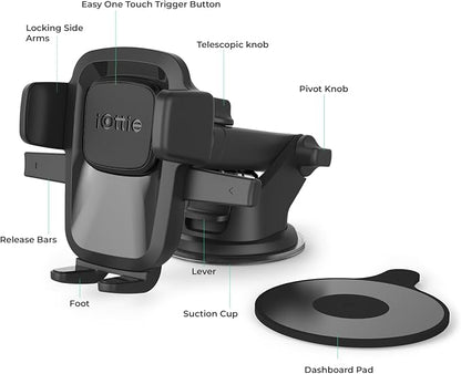 iOttie Easy One Touch Classic Dash & Windshield Universal Car Mount Phone Holder Desk Stand for iPhone, Samsung, LG, Moto and other Smartphones