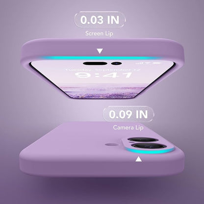 Magnetic for iPhone 17 Case, Compatible with MagSafe, [Full Camera Protection][Screen Protector] Silicone Shockproof Protective Phone Case for iPhone 17 6.3", Light Purple