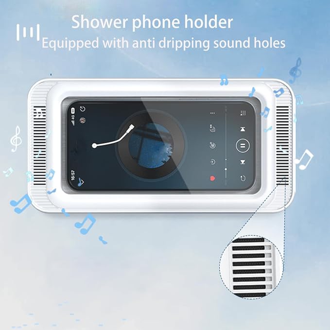 Bathroom Waterproof and Anti Fog Phone case with 360 Degree Rotation (White)