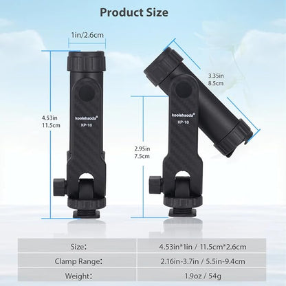 Koolehaoda Phone Tripod Mount, Universal Smartphone Holder 360° Rotates and 180° Tilts Adjustable with 2 Cold Shoe and 1/4" Screw for iPhone, Android Cell Phone, Selfie Stick, Camera Stand