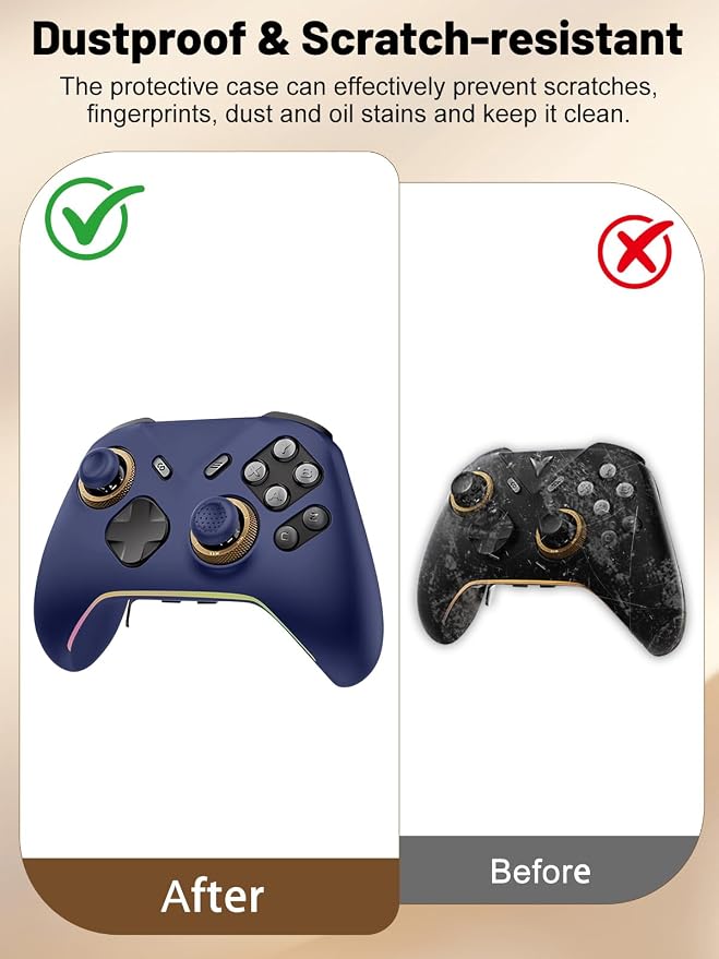 Silicone Protective Case for Flydigi Vader 5 Pro Wireless Controller, Full-Body Protective Cover with Precise Cutout, Shockproof Dustproof Protector Sleeve & Scratch-Resistant Sleeve (Blue)