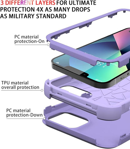 Diverbox for iPhone 13 Case [Shockproof] [Dropproof] [Dust-Proof],Heavy Duty Protection Phone Case Cover for Apple iPhone 13 (Purple)
